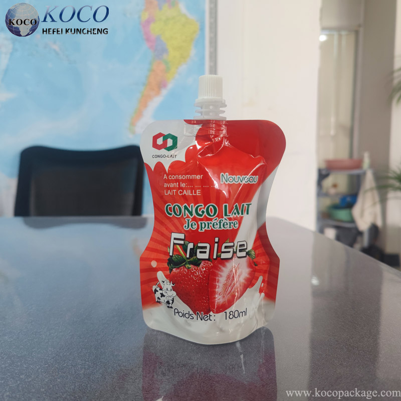 Sachet à bec verseur de qualité alimentaire/sac à couvercle autoportant